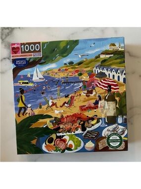eeBoo Beach Umbrellas 1000 Piece Jigsaw Puzzle